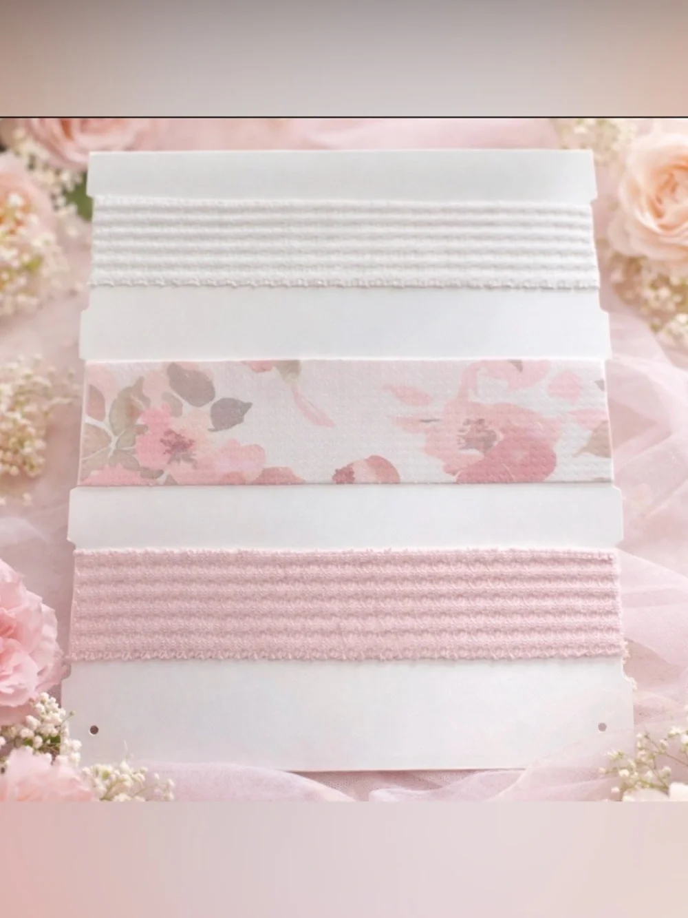 Baby Pink Floral & White Headband Set